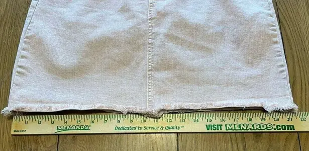 Wash Lab Denim Pink Mini Jean Skirt Size 32 Frayed Hem Party Sexy Casual Raw Hem