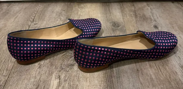 Arturo Chiang Beatrixx Polka Dot Satin Flats Size US 7 EU 37