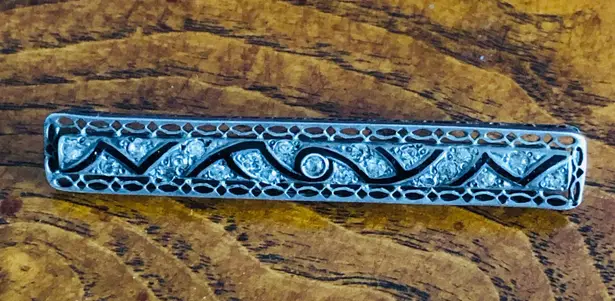 Sterling Silver Antique art deco Fishson stone bar brooch