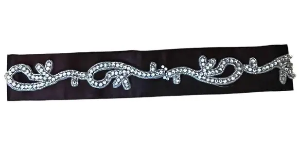 Handmade Maroon rhinestone silky bridal belt/sash