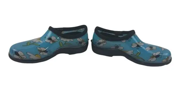 Sloggers Womens Size 6 Blue Bumble Bee Waterproof Garden Clogs Slip On Shoes