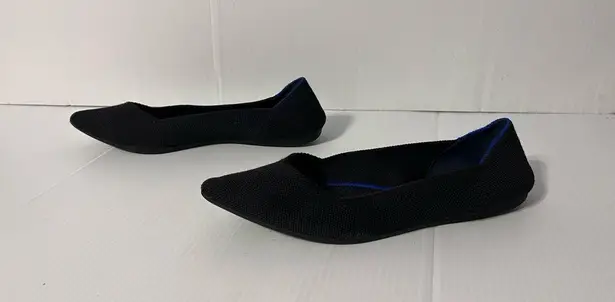 Rothy's black pointy toe flat shoe women size 9.5