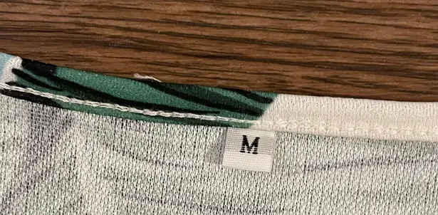 Famulily Women's Plunge V Neck Tropical Printed Romper Green White Size Medium