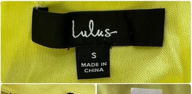 LULUS Brightest Idea Neon Yellow Sequin Bodycon Mini Wrap Dress Party Club Sz S