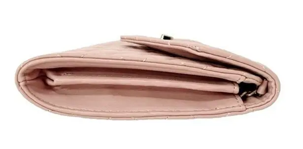 Badgley Mischka NWT Vegan Leather Purse Diamond Quilted Blush Pink Crossbody Bag