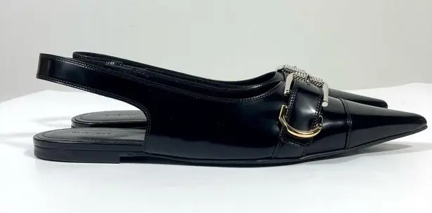 Givenchy Voyou Pointed Toe Slingback Ballet Flat Black 39.5 NEW