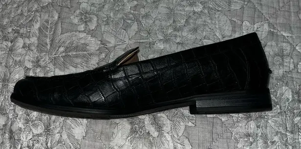 Life Stride -Margot Black Gator Loafer Shoes Business Work Wear