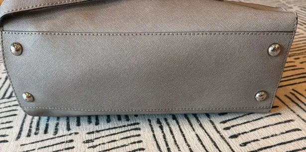 Michael Kors  Chic Hamilton Grey Shoulder Satchel Bag with Silver Accents - Image 3