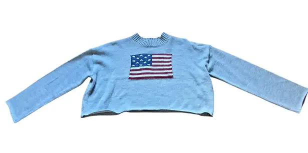 Just Polly New York Flag Crop Top Size Small NWT Patriotic Gray