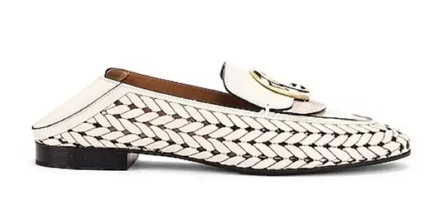 Chloé NEW NIB Chloe C Lasered Woven Leather Loafers In White