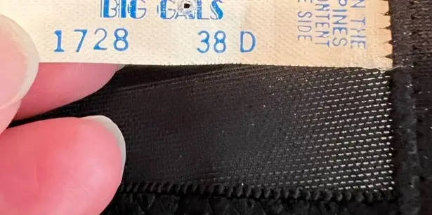 Vintage 80’s Sheer Black Lace Bra Size 38D Exquisite Form “Big Gals” 1728