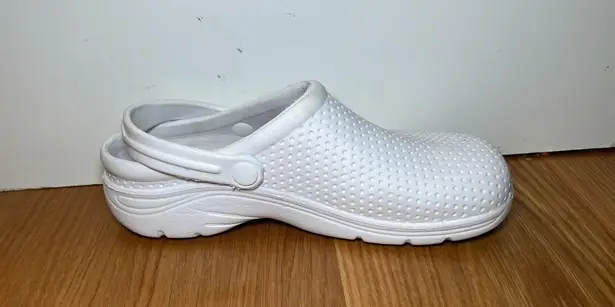 White Nursing Shoes Womens Size 7 38 Slip Resistant Hospital Clogs Rubber