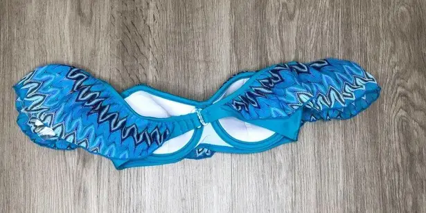 Hula Honey Women's Parisian Blue Festival Dream Crochet Bikini Top sz Jr's S