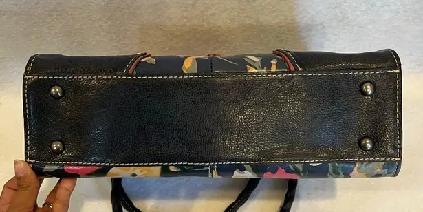 Patricia Nash Secret Garden Floral Print Leather Lace Up Satchel Shoulder Bag