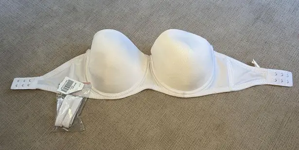 London Strapless Convertible Bra Womens 38B Underwire Padded Detachable Straps White Size undefined