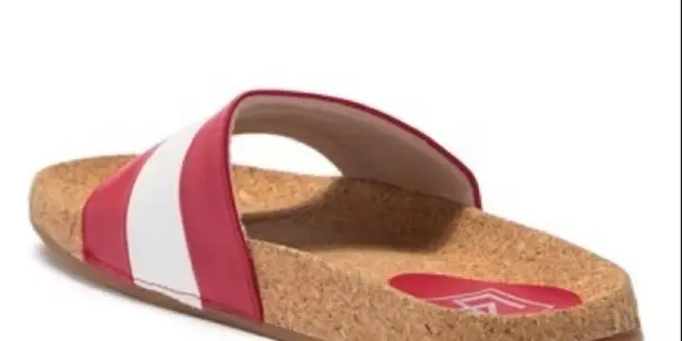 L4L Slide Sandals Red Striped Size 10