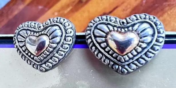 Vintage Heart Earrings Valentine Triple plated metal Love Romance Birthd…