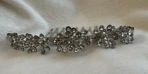 Rhinestone Hair Comb Event Accessory Silver