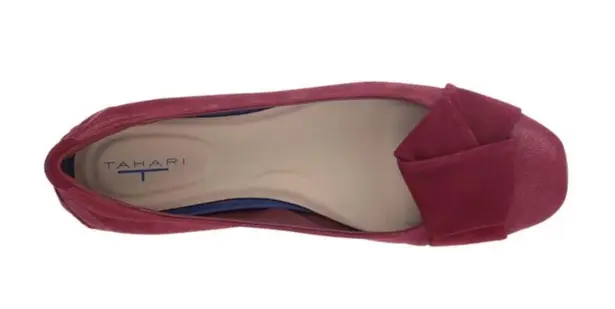 T Tahari Evan Origami Flat- Burgundy Size 6.5