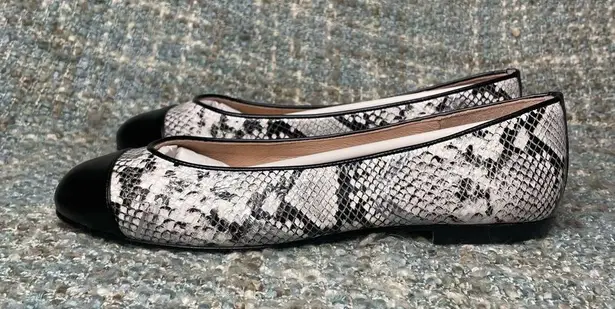 French Sole FS/NY Irina Leather Ballet Flat in Black Acadia Gray Size 10