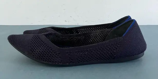 Rothy’s The Point Maritime Lattice Stitch Navy Blue Washable Knit Ballet Flats Size 8