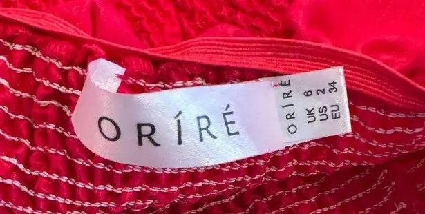 ORIRE Nama Smocked Ruffle Strapless Maxi Dress Size US/2 Pink