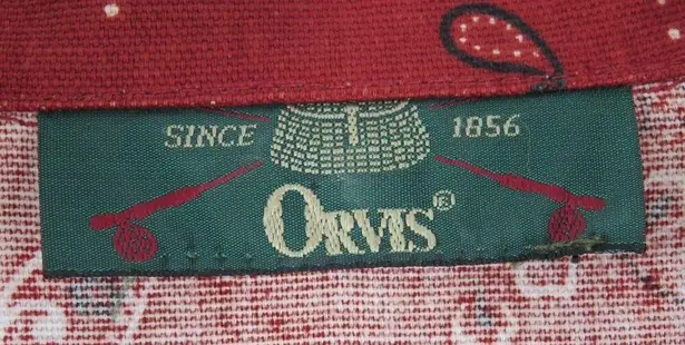 Orvis Vintage Red Bandana Paisley Pattern Jacket Medium Retro Western Glam