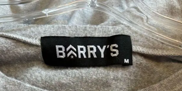 Barry’s Bootcamp Crewneck Sweater Cropped Pink Logo Mixed Media Medium Active Gray