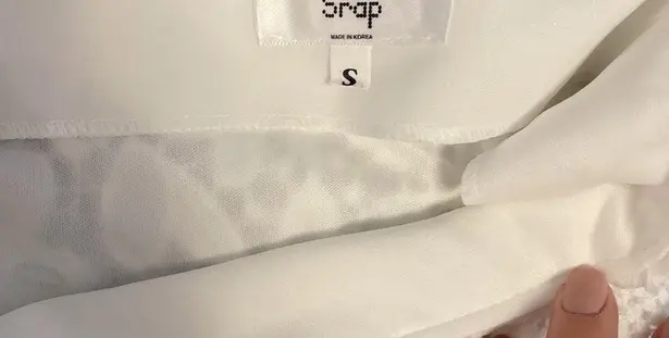 White Floral Cutout Lace Ruffle Pencil Mini Skirt