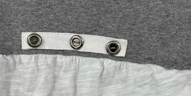 Neon Buddha Gray White Knit Top Cowl Neck Roll Tab Sleeves Surf Tunic size small