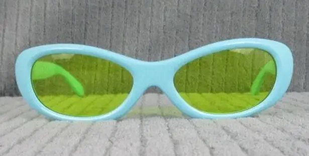 New Divine Eyewear Medusa Light Blue/Clear Yellow Sunglasses Women's NWT Blue