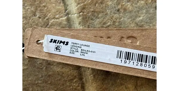 SKIMS Terry Lounge Leggings Snow Size L-Xl