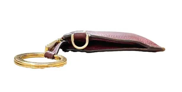 Michael Kors  Mercer Burgundy Leather Keychain Slim Zip Id Card Coin Purse Wallet