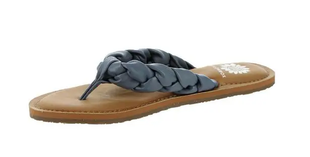 Yellow Box NIB 8.5 Dauphine Blue Tan Sandals Shoes Braided Faux Leather New Box