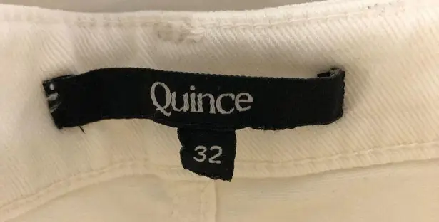 Quince Womens Organic Stretch Cotton Twill Wide-Leg Crop Pant White 32