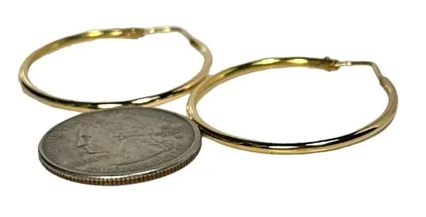 18KT 750 SOLID YELLOW GOLD HOOP EARRINGS