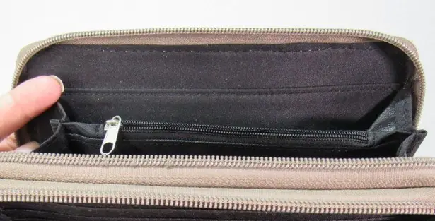 Teal Double Zip Studded Spiritual Tooled Cross Clutch Wallet Cowgirl Y2K Blue