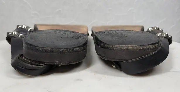 Calleen Cordero Studded Reptile Sandals Womens 9.5 Black Leather Slingback