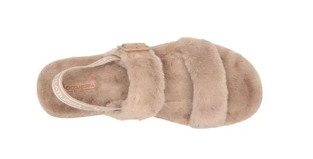 Koolaburra by Ugg  Backstrap Fuzzy Sandals Fuzz Oh Amphora Beige Slipper Size 8