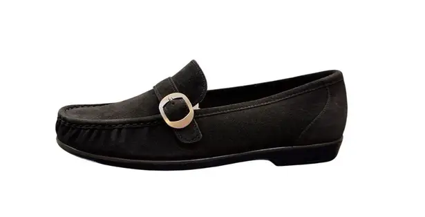 SAS LARA WOMAN SIZE 11.5 BLACK LOAFER TRIPAD COMFORT LEATHER BUCKLE The New Luxe