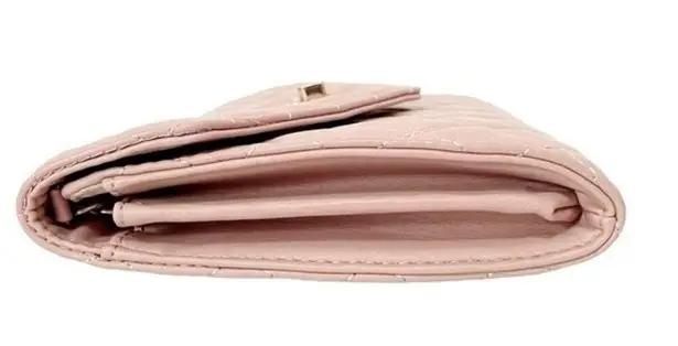 Badgley Mischka NWT Vegan Leather Purse Diamond Quilted Blush Pink Crossbody Bag
