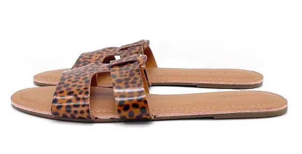 J.Crew  Tortoise Print Beachside Slide Sandals Pool Beach Flat Slides Size 9 NEW - Image 4