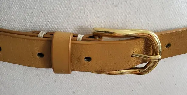 Coldwater Creek Vintage Tan Soft Leather Thin Belt S