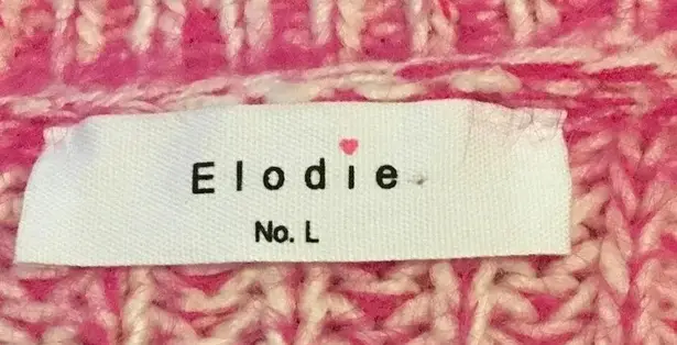 Elodie Women's Size Large Pink Speckled Knit Long Sleeves Pullover Sweater