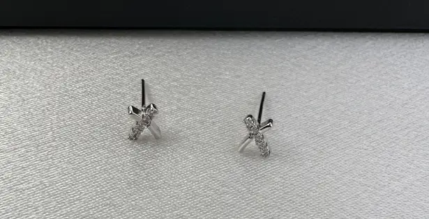 Small Tiny CZ Stud Earrings for Women Silver