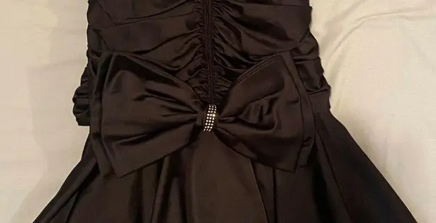 VTG 80’s Lillie Rubin 8 10 Formal Dress Gown Detachable Skirt Black Satin Party