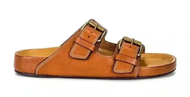 Isabel Marant NIB Folk Laser Lennyo Leather Sandals Cognac Tan Brown 8 1/2