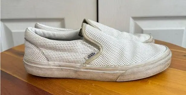 Vans  white perforated slip on sneakers men’s 6 women’s 7.5