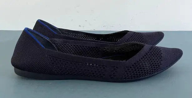 Rothy's Rothy’s The Point Maritime Lattice Stitch Navy Blue Washable Knit Ballet Flats