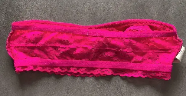 Gilly Hicks  Bright Pink Lace Unlined Bandeau--XS